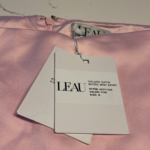 LEAU VOLARE SATIN MICRO MINI SKIRT BABY PINK medium K - Picture 7 of 9